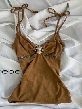 RARE vintage 90s BEBE tribal princess cami.